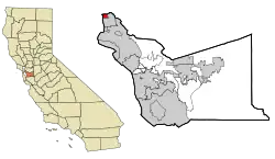 Location in Alameda County and the state of California