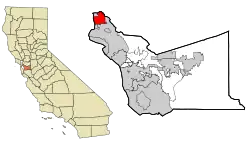 Location of Berkeley in Alameda County, California