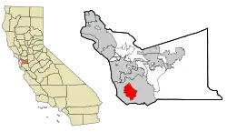 Location in Alameda County and the state of California