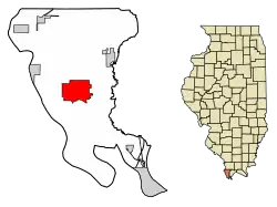 Location of Olive Branch, Illinois
