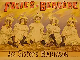 The Barrison Sisters in the Folies-Bergère (Paris) Poster by Alfred Choubrac (1890).