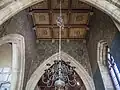 Chancel canopy, wall decorations & chandelier