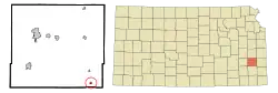 Location within Allen County and Kansas