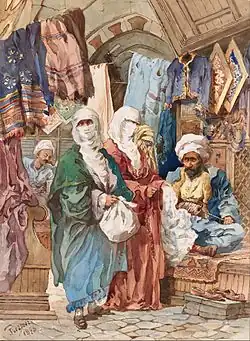 The Silk Bazaar by Amedeo Preziosi, late 19th century