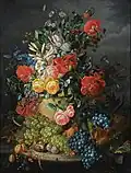 A Flower Still Life with Grapes[3]