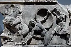 Relief of an Amazonomachy from the Mausoleum at Halicarnassus.