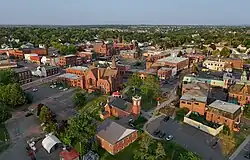 Downtown Amherst in the evening