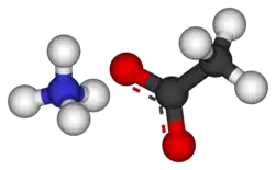 Ball-and-stick model of ammonium acetate