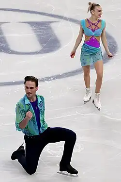 Anastasiia Metelkina and Luka Berulava at the 2024 World Championships