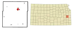 Location within Anderson County and Kansas