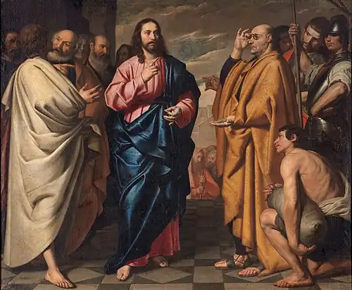 Caesar's coin, depicting Jesus Christ saying "Render to Caesar what is Caesar's and to God what is God's."