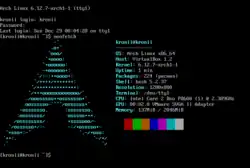 Neofetch showing Arch Linux