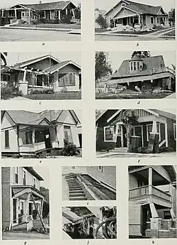 Damaged buildings throughout Long Beach