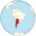 Localisation de l'Argentine sur une carte d'Amérique du Sud
