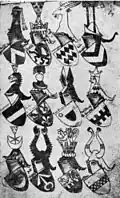 In Armorial Bellenvillle from 1360 to 1400 (in the lower left corner)