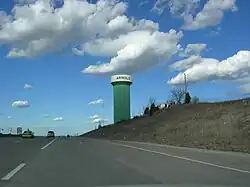 Arnold Water Tower from I-55 North (color is sky blue since Nov 2015)