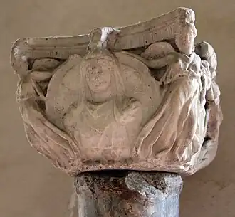 Roman medallion on a capital, unknown date, stone, Cerreto Guidi, Italy