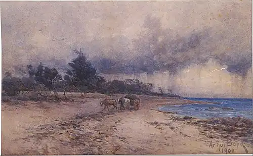 Gathering Seaweed Before the Storm, Sandringham Beach