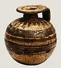 Globular aryballos, Etruscan Corinthian ceramic, Poggio Sommavilla necropolis.