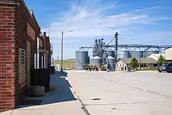 A view down Main Street toward the grain elevators.