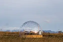 Glamping dome designed for Northern Lights watching in Hella, Iceland