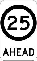 (G9-79) 25 km/h Speed Limit Ahead