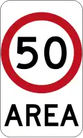 (R4-10) 50 km/h Speed Limit Zone Area