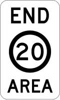 (R4-11) End of 20 km/h Speed Limit Zone Area