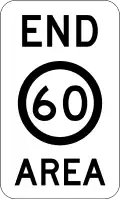 (R4-11) End of 60 km/h Speed Limit Zone Area