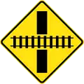 (W7-8) Railway Level Crossing on Road ahead