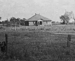Picture of the school house in Auvergne, Arkansas, taken in 1948.