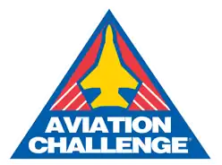 "The Triangular Aviation Challenge logo shows the silhouette of a fighter plane pointing up and the words Aviation Challenge beneath."