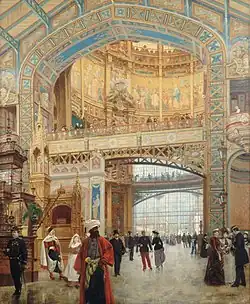 Interior of the central dome of the Galerie des machines, by Louis Béroud (1889)