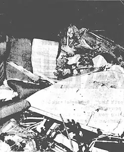 A pile of aircraft debris