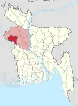 Location of Rajshahi District in Bangladesh