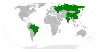 Brazil, Russia, India, and China