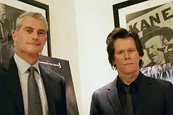 Michael R. Strobl and Kevin Bacon at the premiere of Taking Chance (2009)