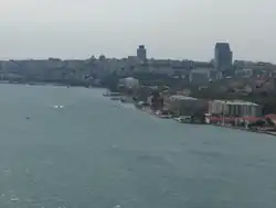 View of Bahçeşehir University from the Bosphorus.