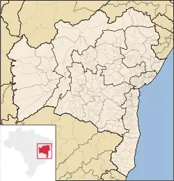 Location of Firmino Alves in Bahia