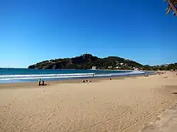 San Juan del Sur beach, and the hill with the Christ of Mercy atop