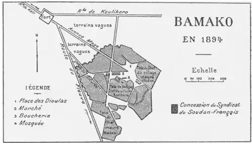 A map of Bamako in 1894