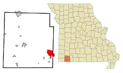 Location of Shell Knob, Missouri