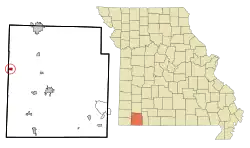 Location of Wheaton, Missouri