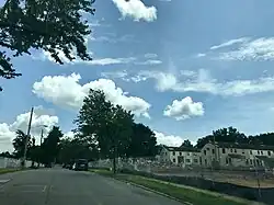 Barry Farm, June 2019 during demolition looking north on East Rd.