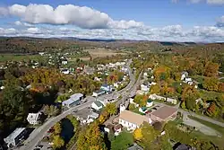 Aerial view of Barton, VT, from the southeast