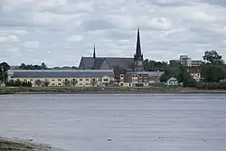 View of church across the harbour
