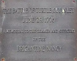 Battle of Turtle Gut Inlet plaque