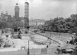 Excavation pit of the underground traction substation (1925)