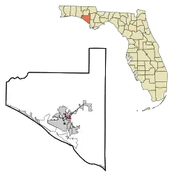Location in Bay County and the state of Florida