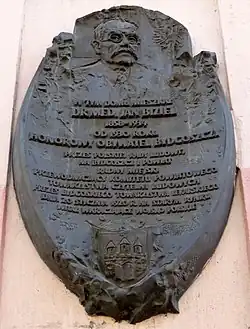 Plaque in memoriam of Jan Biziel